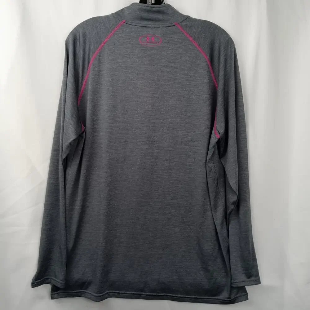 Under Armour Women Loose Heat Gear 1/4 Zip Shirt Gray - Picture 2 of 3